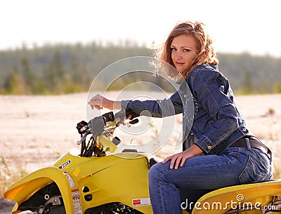 Dyakova Helen on quadrocycle.