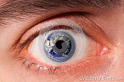 Earth Globe in Eye