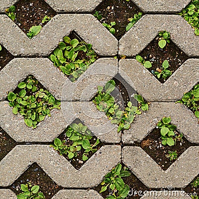 Earth ground covered with tiles