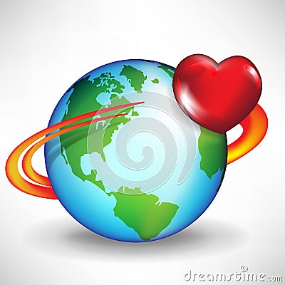 Earth and satellite heart