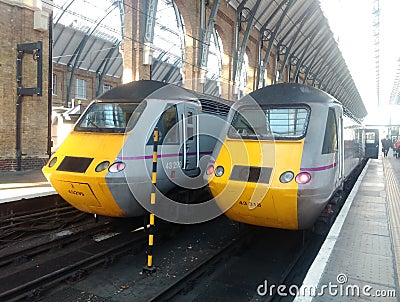 East coast mainline trains at kings cross