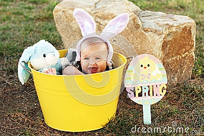 Easter baby with bunny ears