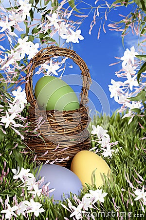 Easter Basket with Eggs