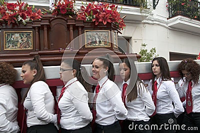 Easter Sunday procession in Nerja Spain