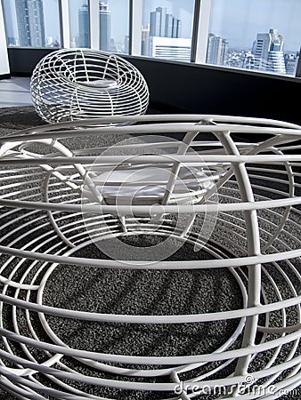 Easy white wire chair