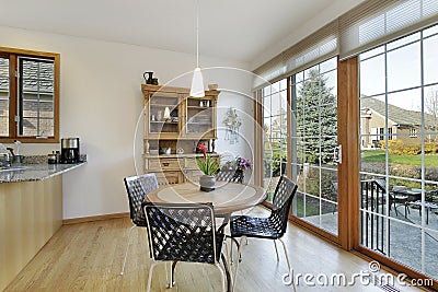 Eating area with doors to patio