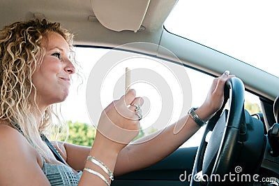 Eating while driving car