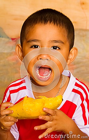 Eating mango