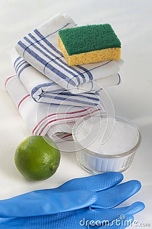 Eco-friendly natural cleaners with a cleaning glove