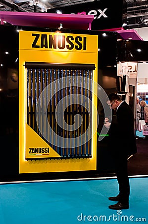 London, UK - 6 March 2013: Zanussi stand during Ecobuild 2013 at Excel 