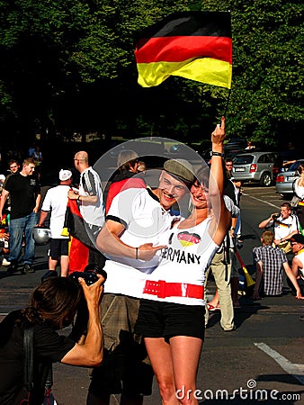 Ecstatic German Couple after the football world cu