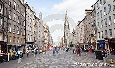 EDINBURGH SCOTLAND JULY 21: The Royal Mile is a succession of st