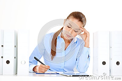 Efficient businesswoman working at her desk