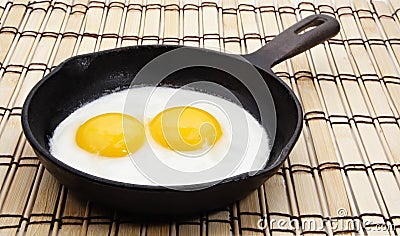 Egg on a cast-iron pan