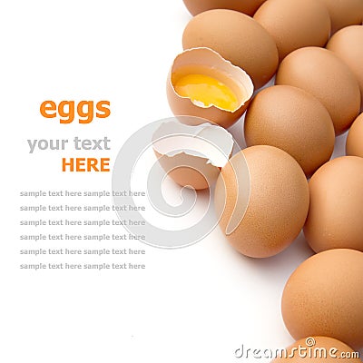 Eggs isolated on white