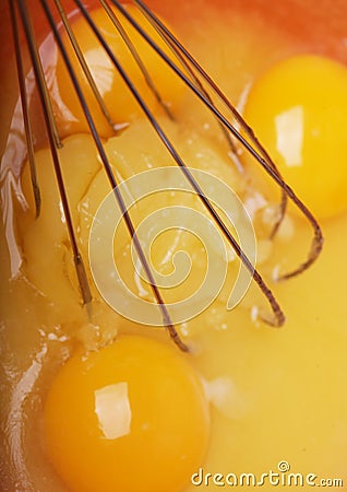 Eggs and sugar in mixing bowl prepare for bake