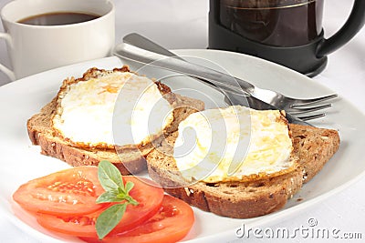 Eggs on toast breakfast