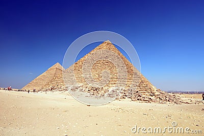 Egyptian pyramids in desert