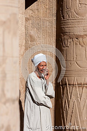 Egyptian touristic guide in Luxor Temple,Egypt