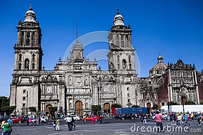 El Zocalo in Mexico City, with Cathedral mexico ci