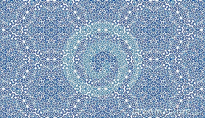 Elaborate blue fantasy flower seamless pattern