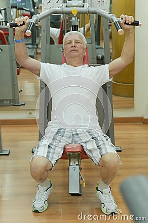 Elderly man playing sports