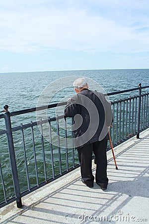 Elderly man by the sea