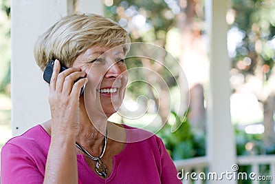 Elderly woman on cellphone