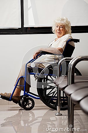 Elderly Woman On Wheelchair