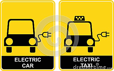 Electric car / Electric taxi - sign