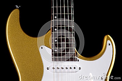 Electric Gold Guitar on black