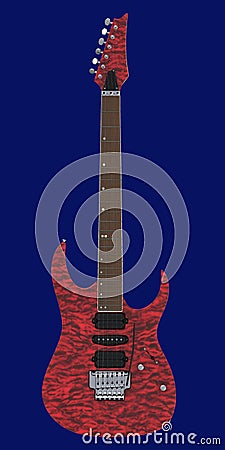 Electric guitar on color background.