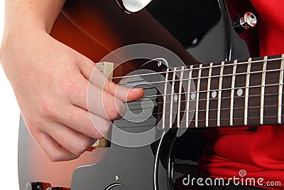 Electric guitar with hands