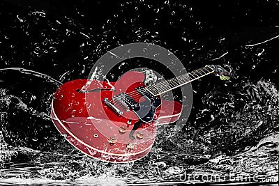 Electric guitar in water
