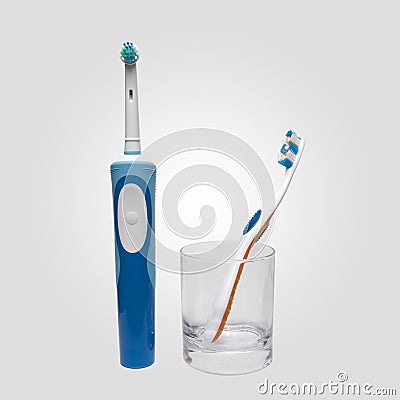 Electric toothbrush and traditional toothbrush