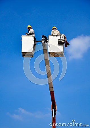 Electrician Fixing Power Lines