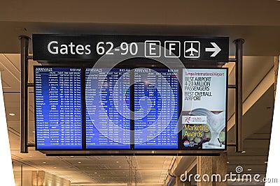Electronic Airline Arrival Sign