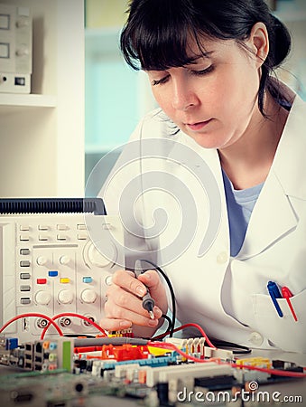 Electronics repair tech, toned image