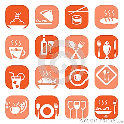 Application Architecture on Color Restaurant Icons Royalty Free Stock Photos Image 29780178