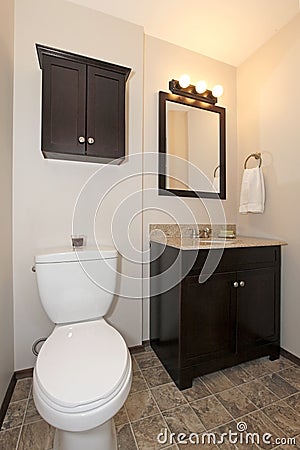 Elegant dark brown tones bathroom