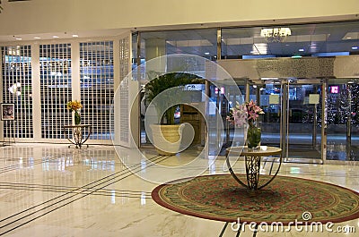 Elegant hotel lobby front