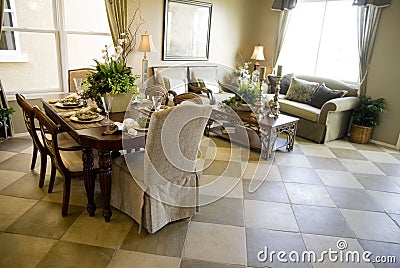 Elegant living room and dining area