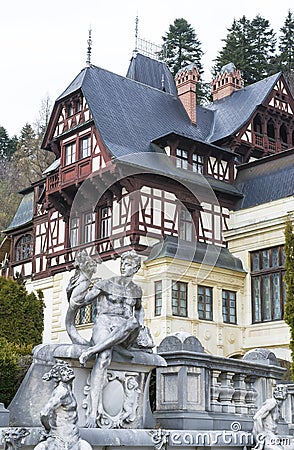 Mansion with statues