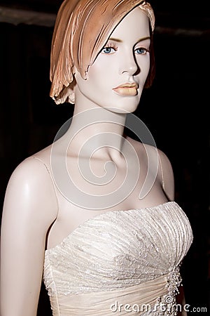 Elegant Wedding Gown On Mannequin