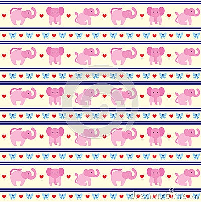 Elephant Pink Fun Pattern