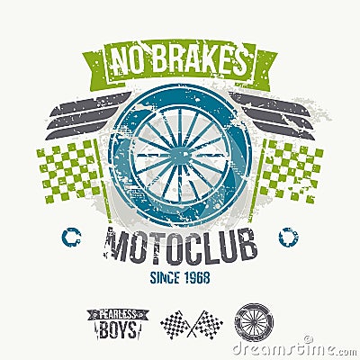 Emblem of the motorcycle club in retro style