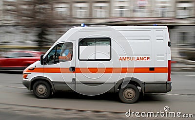 Emergency ambulance rushing