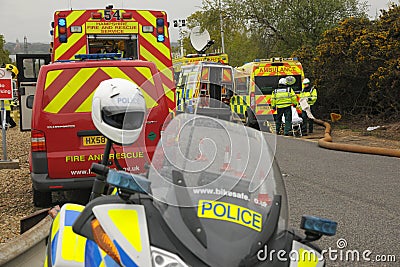 Emergency services at a major incident.