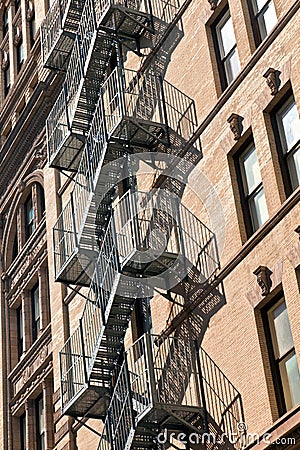 Emergency staircases in Manhattan, New York City