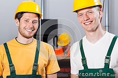 Employees during job in factory